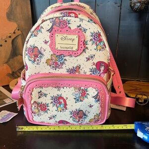 Loungefly Pink and Cream Floral Bag Set